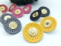 Preview: Kunstleder Metall Knopf Ohrstecker
